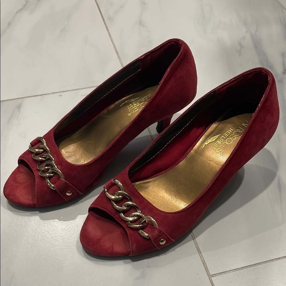 Aerosole maroon heels Sz 7